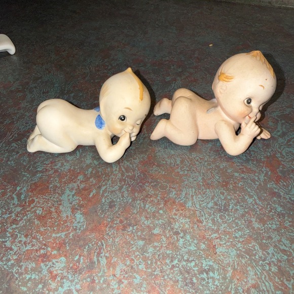 Kewpie Other - A LOT OF Two VINTAGE PORCELAIN KEWPIE DOLLS BLUE WINGS   **MINT**